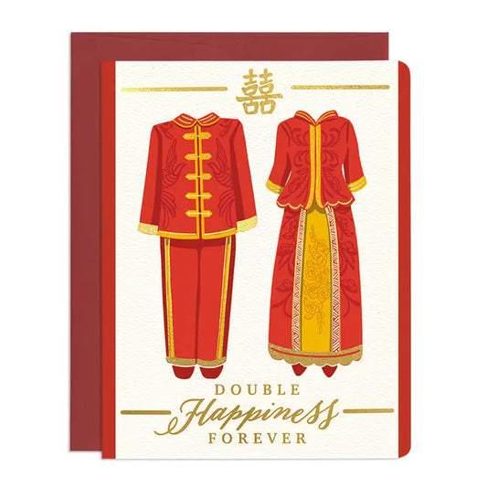 Double Happiness Wedding Card