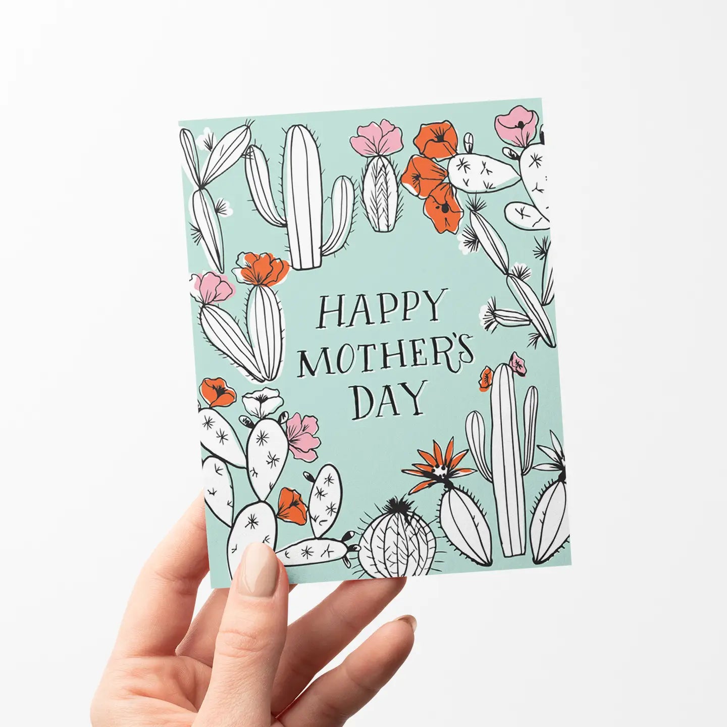 Cactus Toile Mother's Day Greeting Card