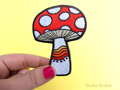 #47 Mushroom Rainbow Embroidered Patch