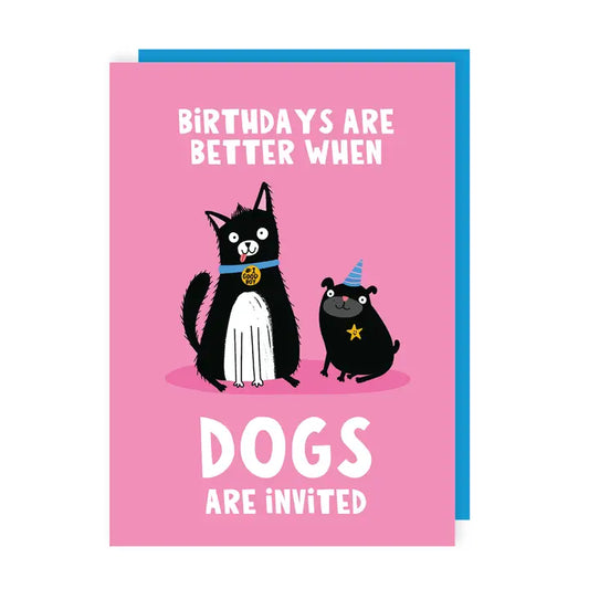Dogs Invited Birthday Card