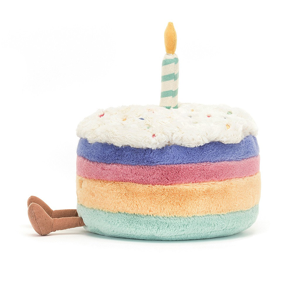 Amuseable Rainbow Birthday Cake Plush Toy