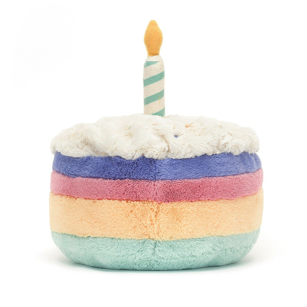 Amuseable Rainbow Birthday Cake Plush Toy