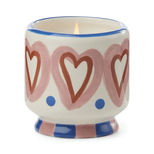 A Dopo Handpainted Hearts Ceramic Rosewood Vanilla