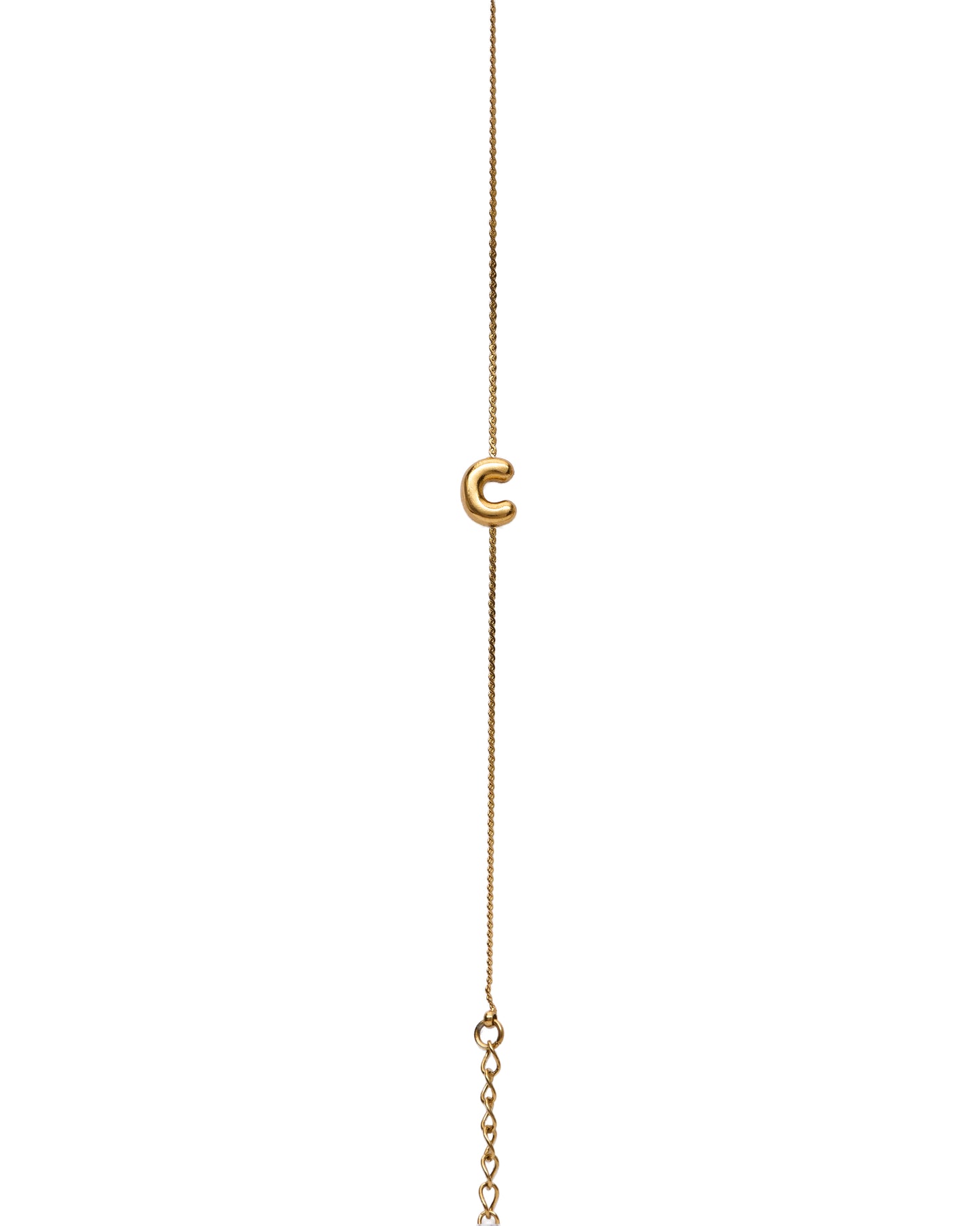 Initial Bracelet Letter C On Gold Chain