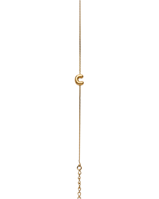 Initial Bracelet Letter C On Gold Chain