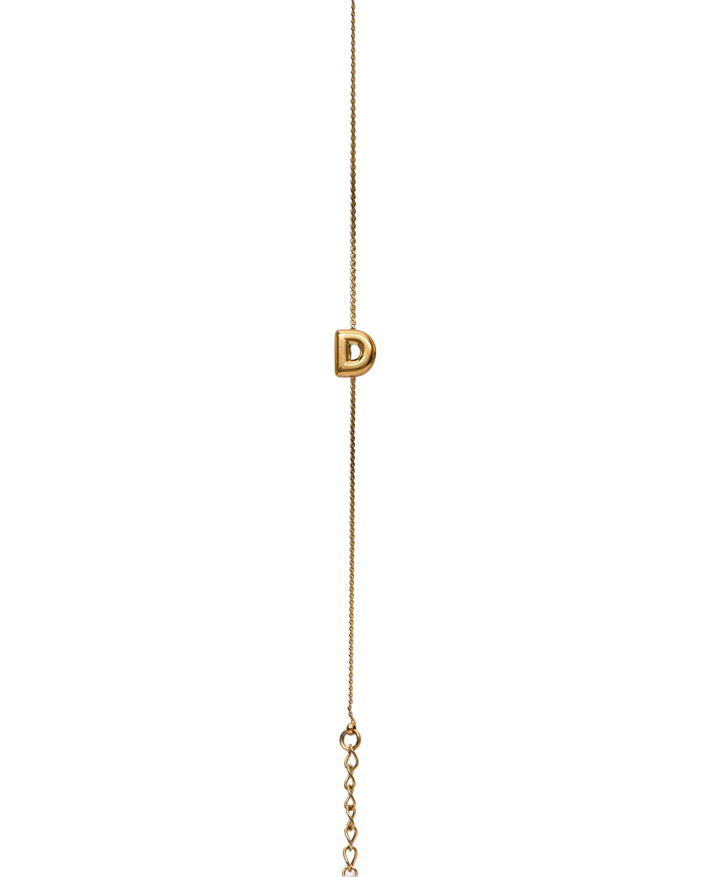 Initial Bracelet Letter D On Gold Chain