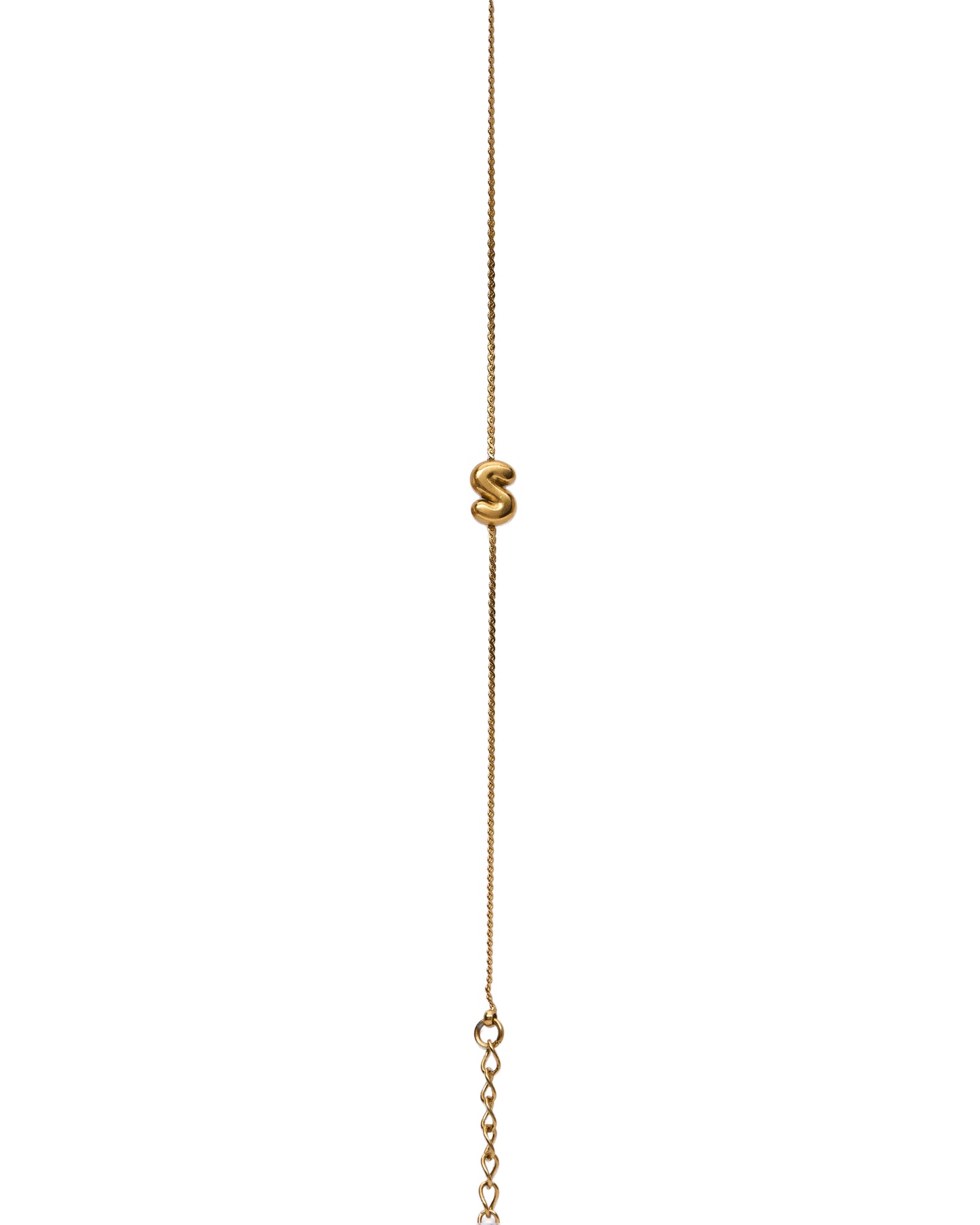 Initial Bracelet Letter S On Gold Chain
