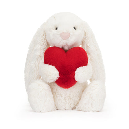 Bashful Red Love Heart Bunny Plush Toy