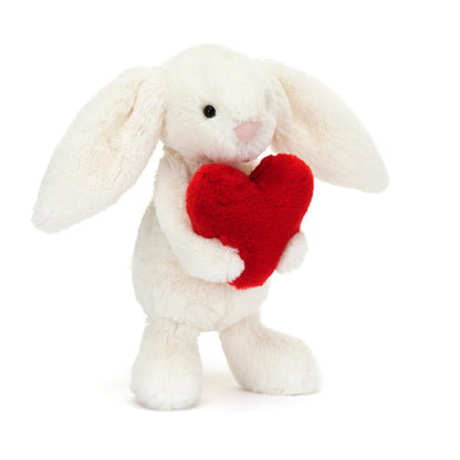 Bashful Red Love Heart Bunny Plush Toy