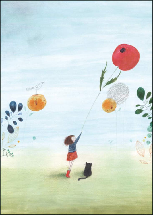 Girl With Balloon Card