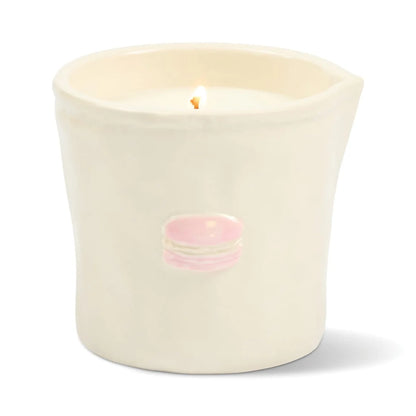 Bistro Imperfect White Ceramic Candle Macaron 8oz