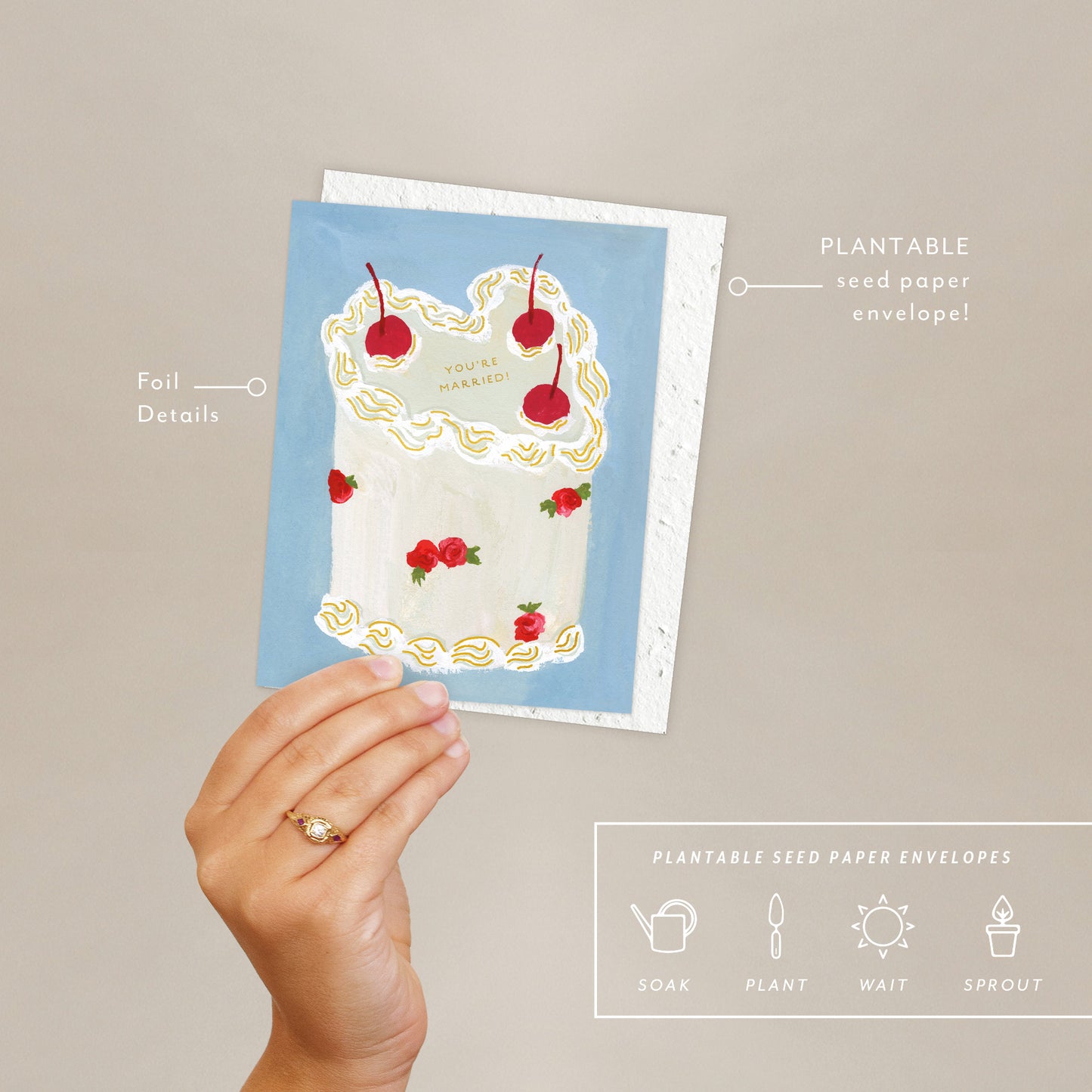 Heart You Cake Wedding Card