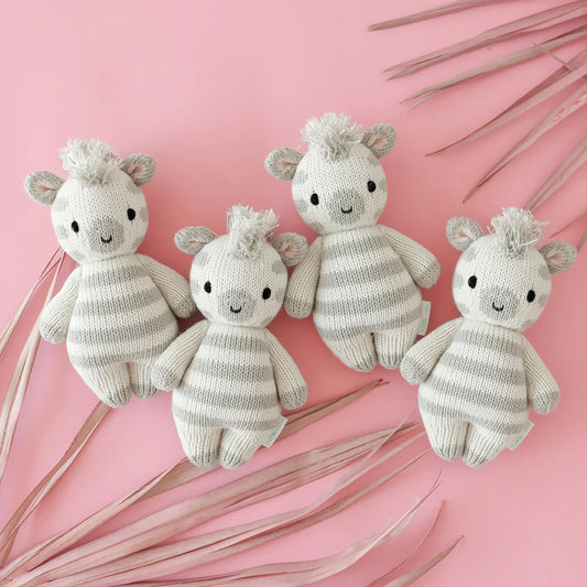 Baby Zebra Hand-Knit Doll