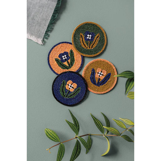 Beaded Teppi Coaster Set of 4