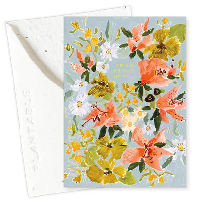 Bouquet in Blue Mini Greeting Card