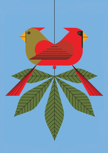 Charley Harper Cardinals Consorting Holiday Boxed Cards