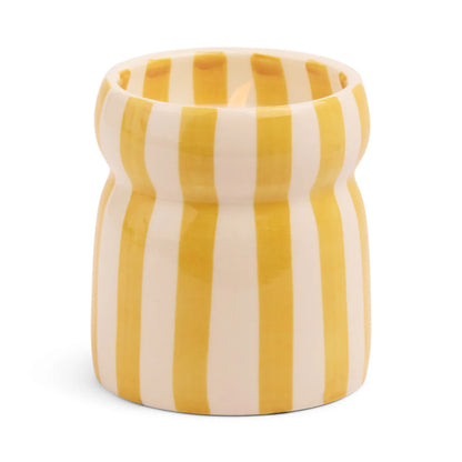 Cabana Ochre Striped Ceramic Candle Gold Coast
