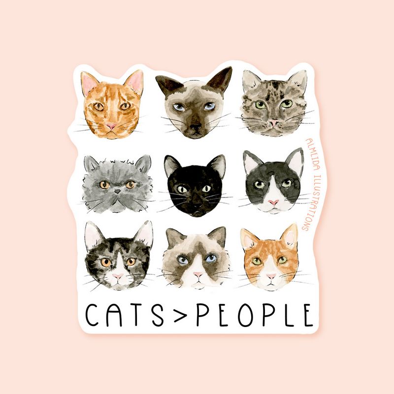 S25 Cats People Sticker
