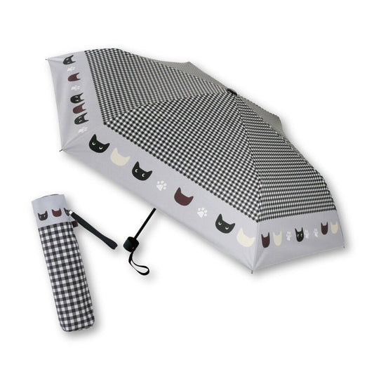 Checkered All-Weather Foldable Umbrella – UV & Sun Protection
