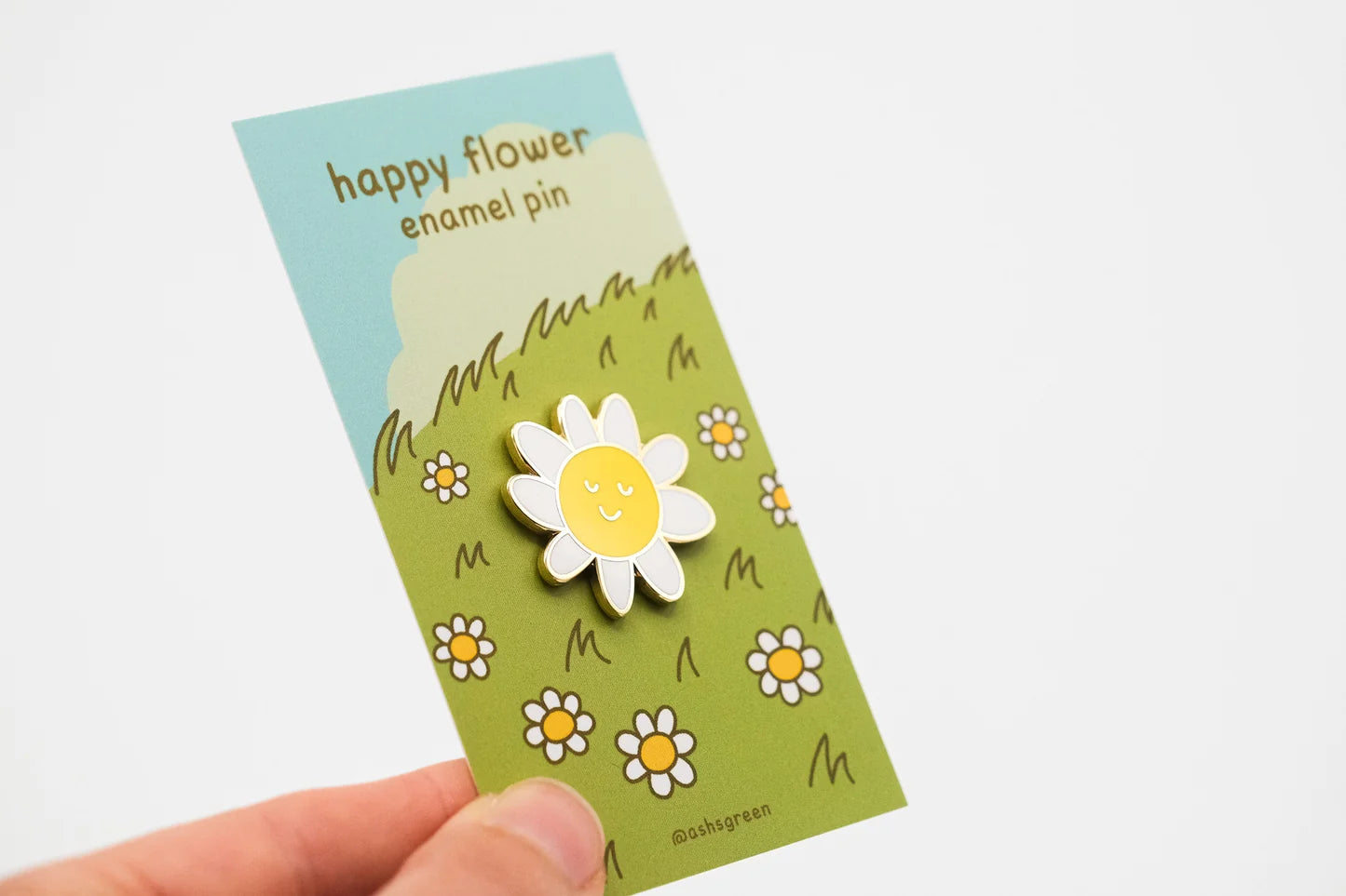 @12 Happy Flower Enamel Pin