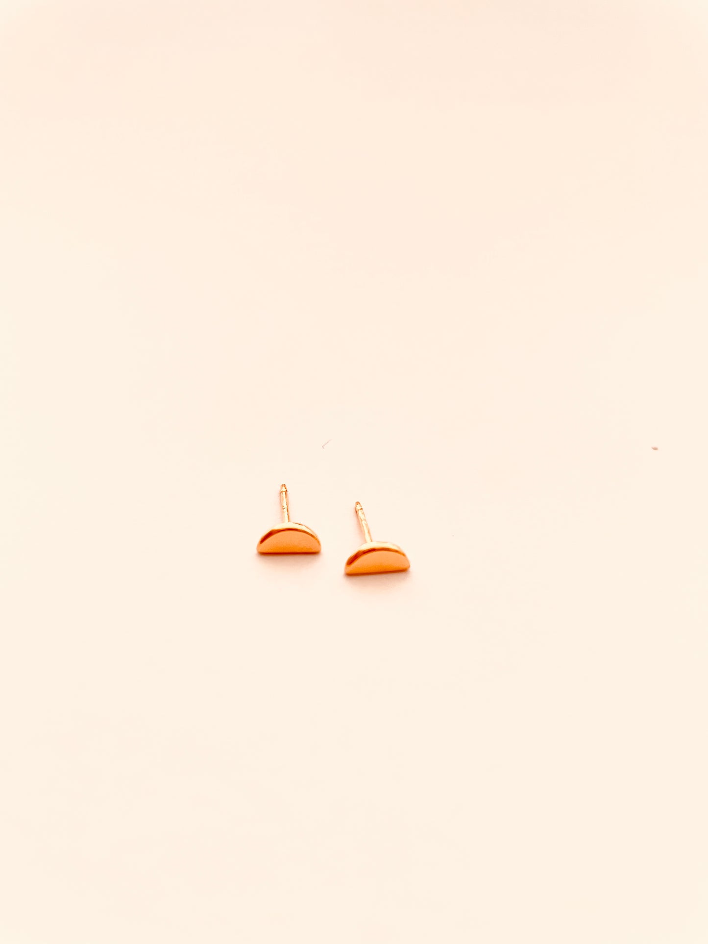D Shape Stud 14k Gold Vermeil Earrings