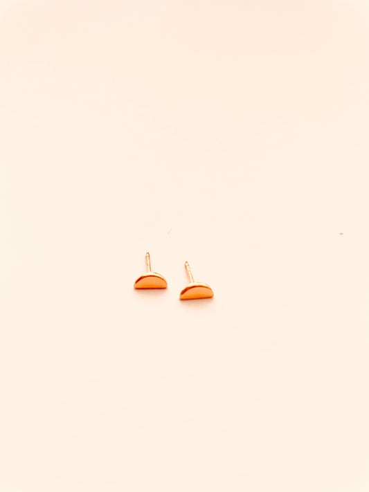 D Shape Stud 14k Gold Vermeil Earrings
