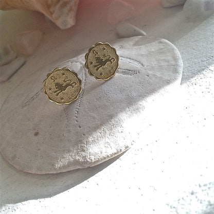 Leo Zodiac Stud Earring