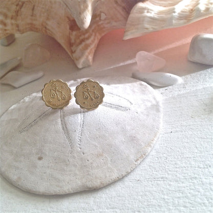 Libra Zodiac Stud Earring