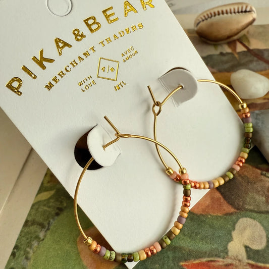 Memphre Bead Hoop Earrings in Matamoe