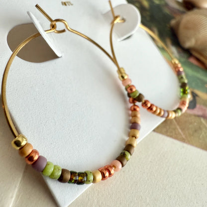 Memphre Bead Hoop Earrings in Matamoe