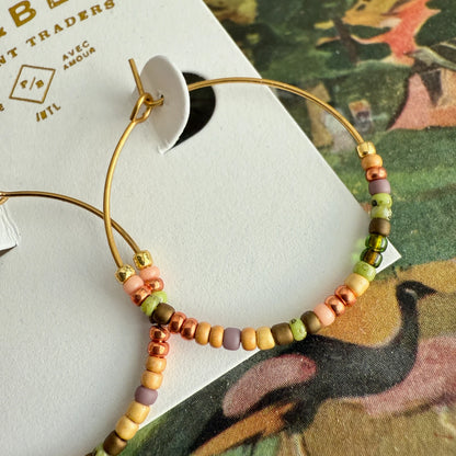 Memphre Bead Hoop Earrings in Matamoe