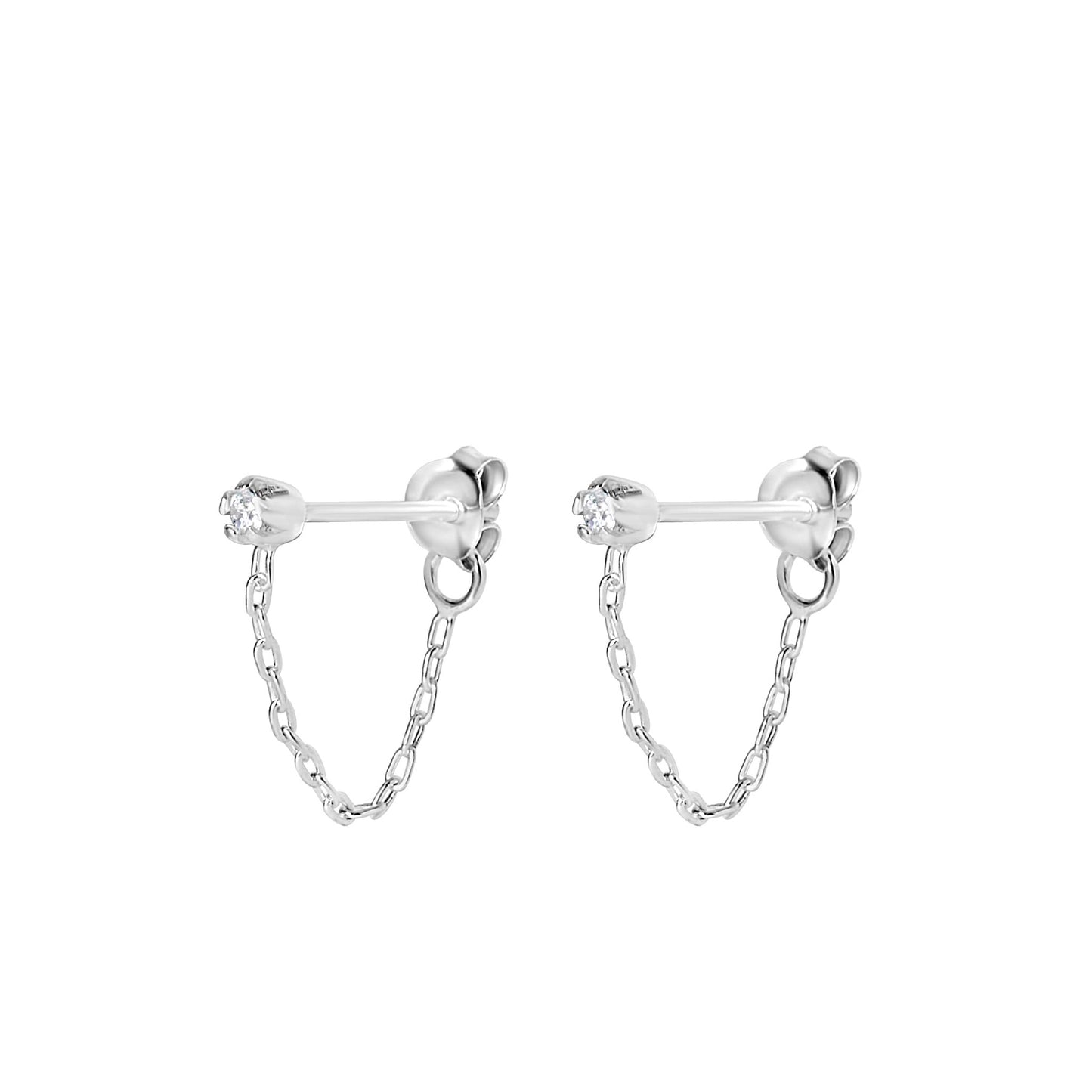 Eloise Silver Dangling Chain Ear Jacket