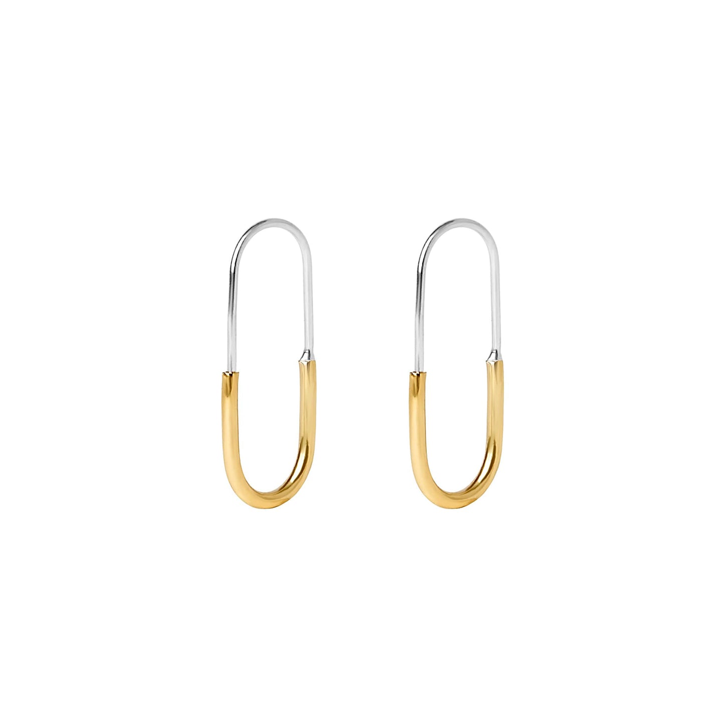 Fiona Gold Elongated Hoop Earrings