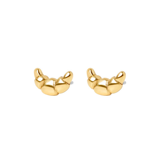 Brioche Gold Stud Earrings