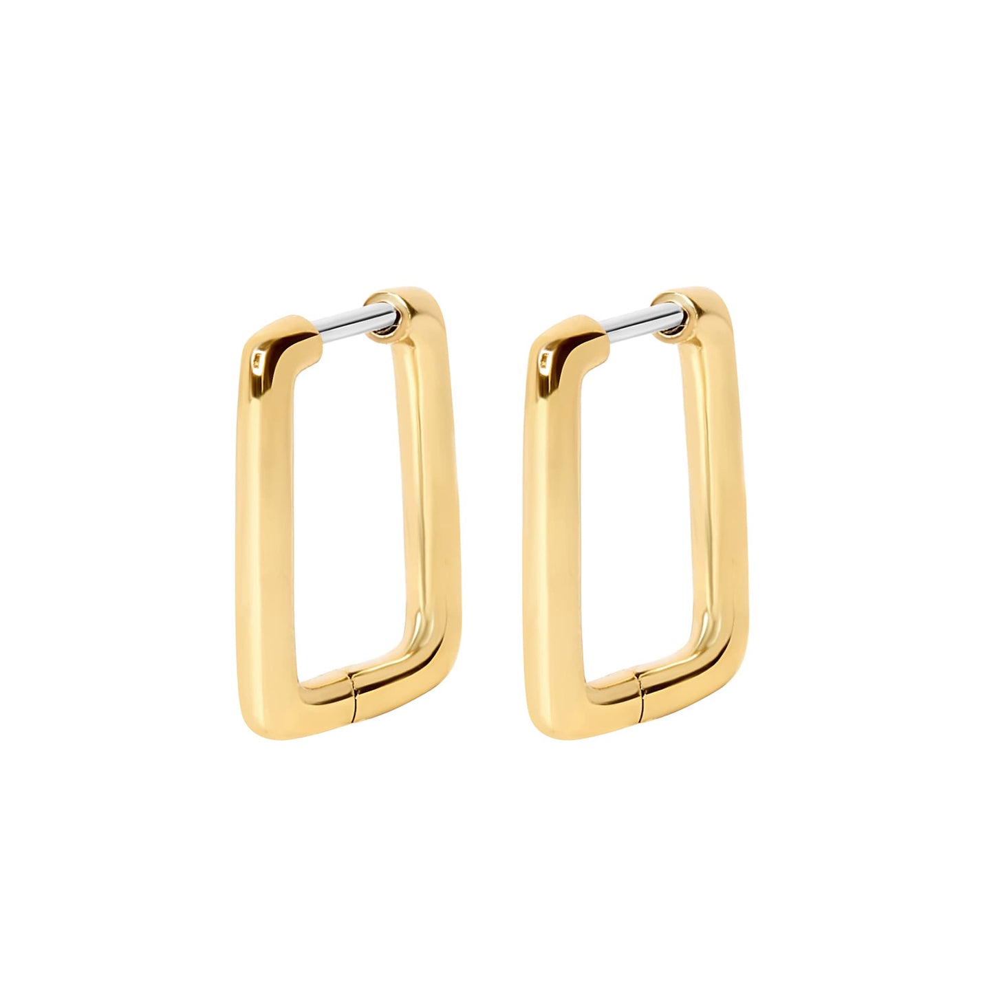 Lena Gold Thin Square Huggie Earrings