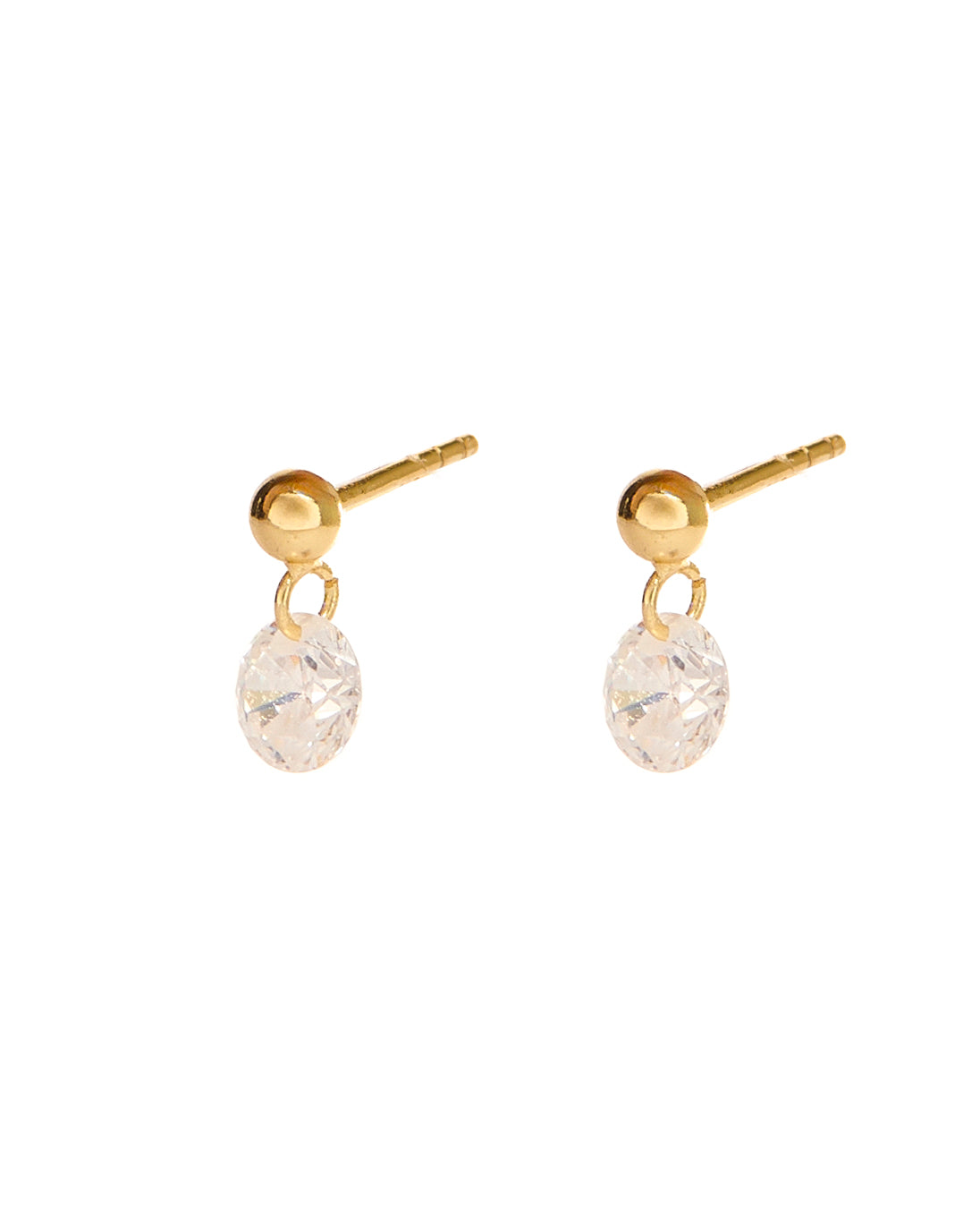 Felix Gold Stud with Crystal Dangle Earrings