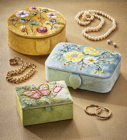 Floral Embroidered Rectangle Box