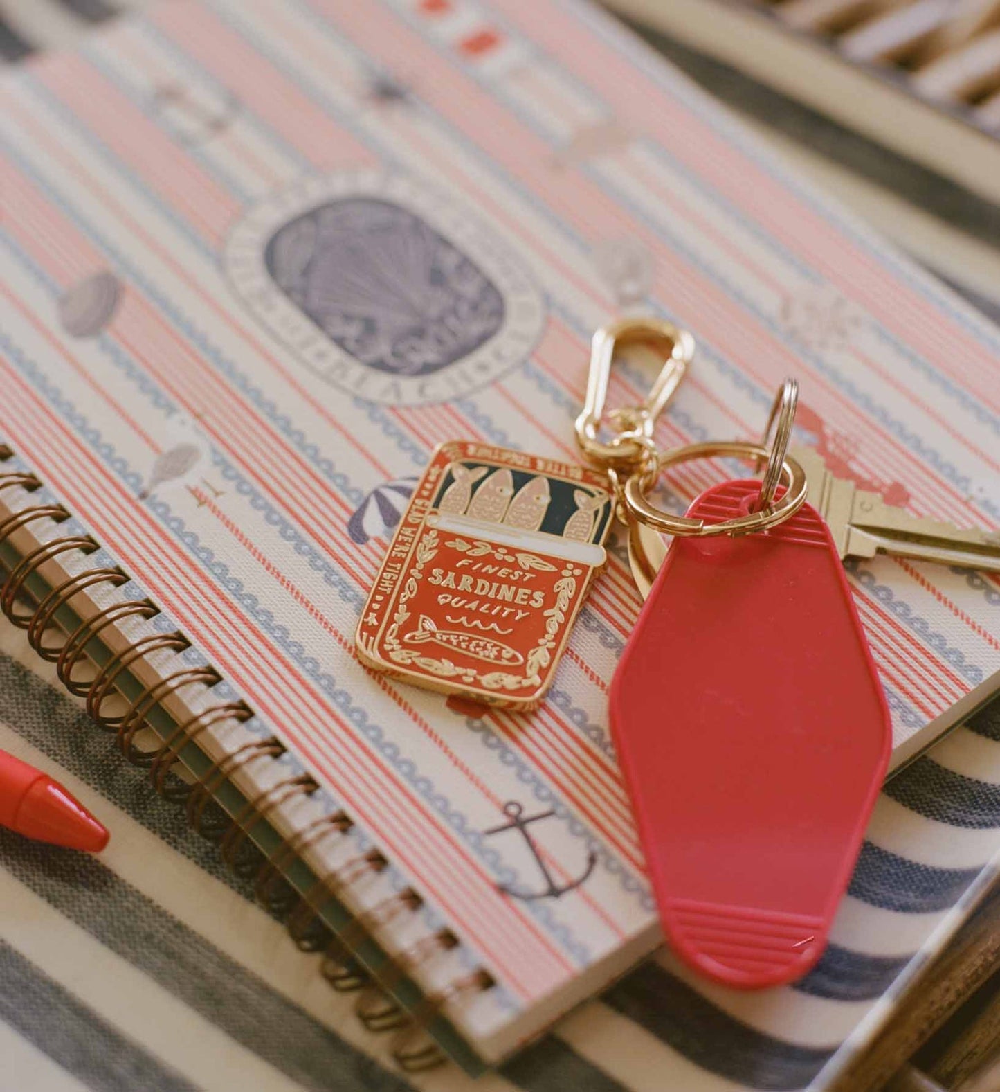 Sardines Enamel Keychain