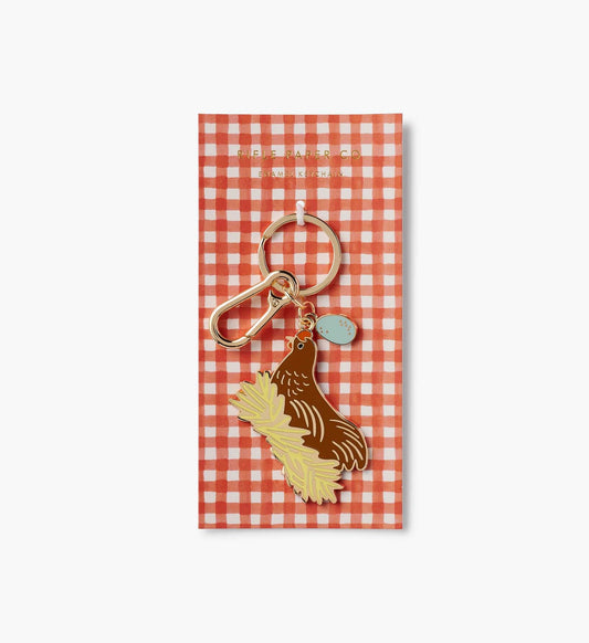 Chicken Enamel Keychain