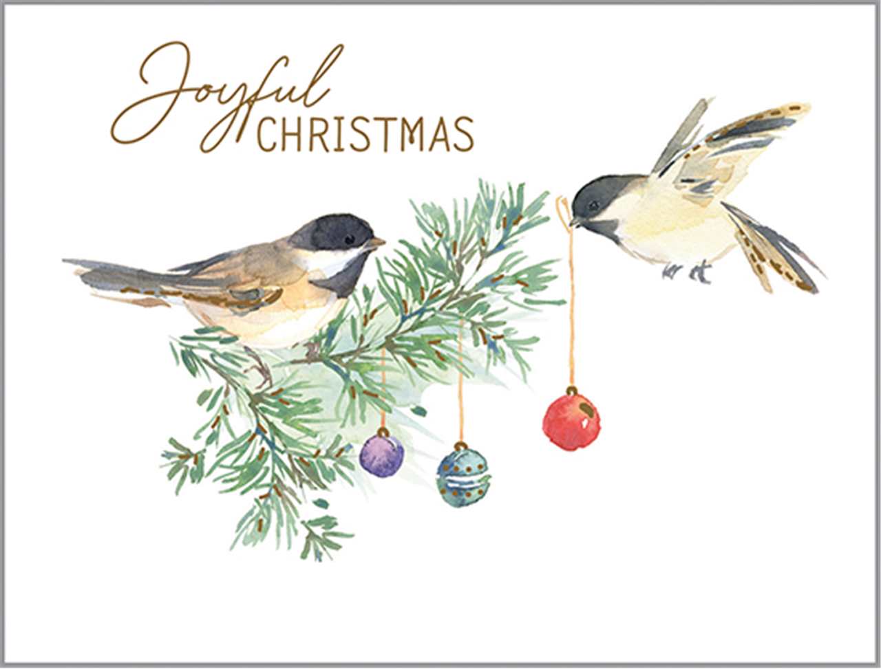 Chickadee and Ornaments Card