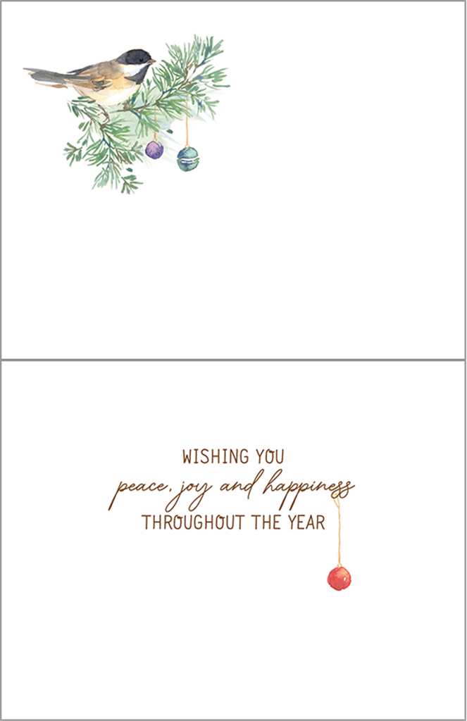 Chickadee and Ornaments Card