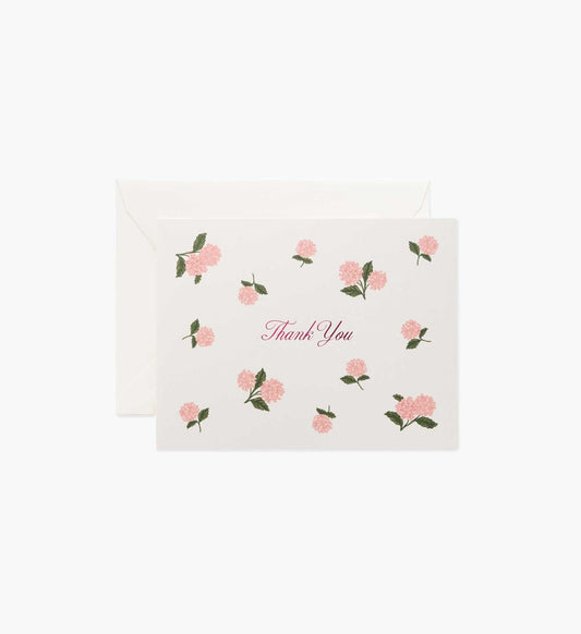 Pink Hydrangea Thank You Boxed Cards