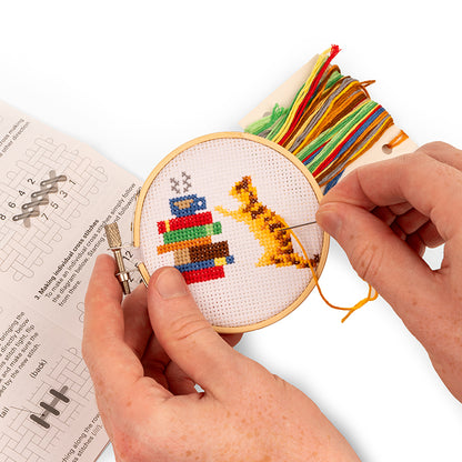 Mini Cross Stitch Embroidery Kit Cat