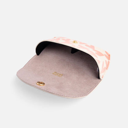 Coral Hearts Flap Glasses Case