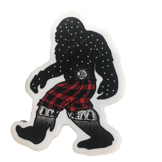 S15 Stickers Large Sasquatch In Buffalo Check