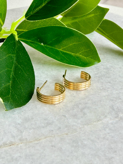 13mm Hoop With Ribs Earrings