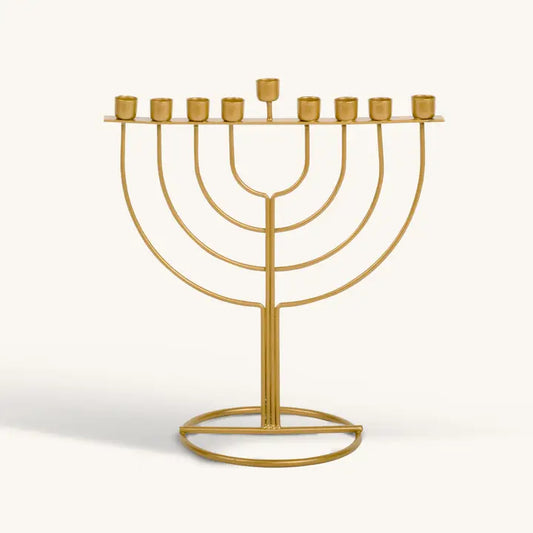 Gold Wireframe Menorah