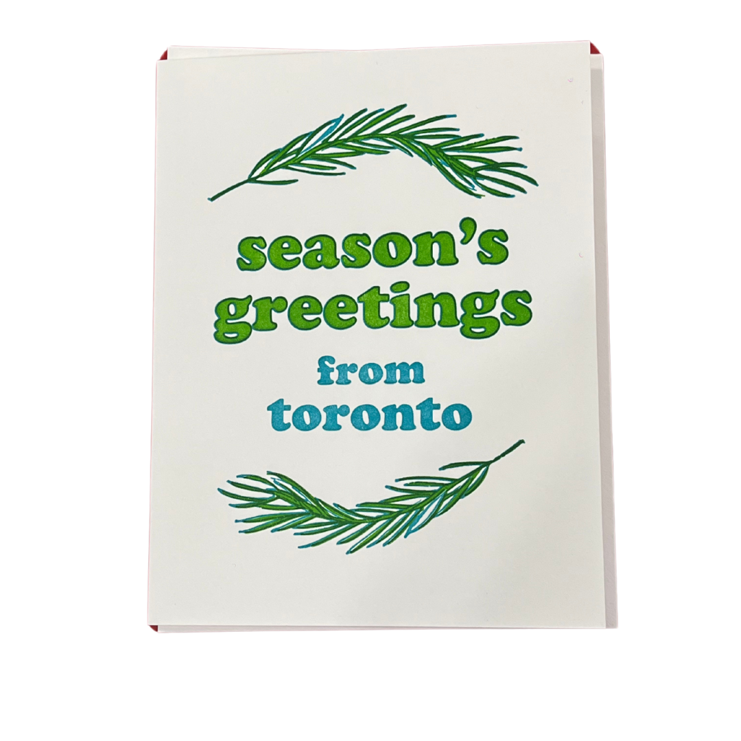 Toronto City Holiday Letterpress Holiday Card