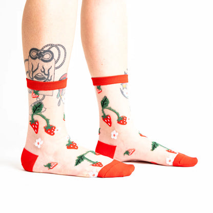 Berry Cute Sheer Crew Socks