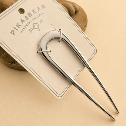 Lydia French Hair Pin Silver